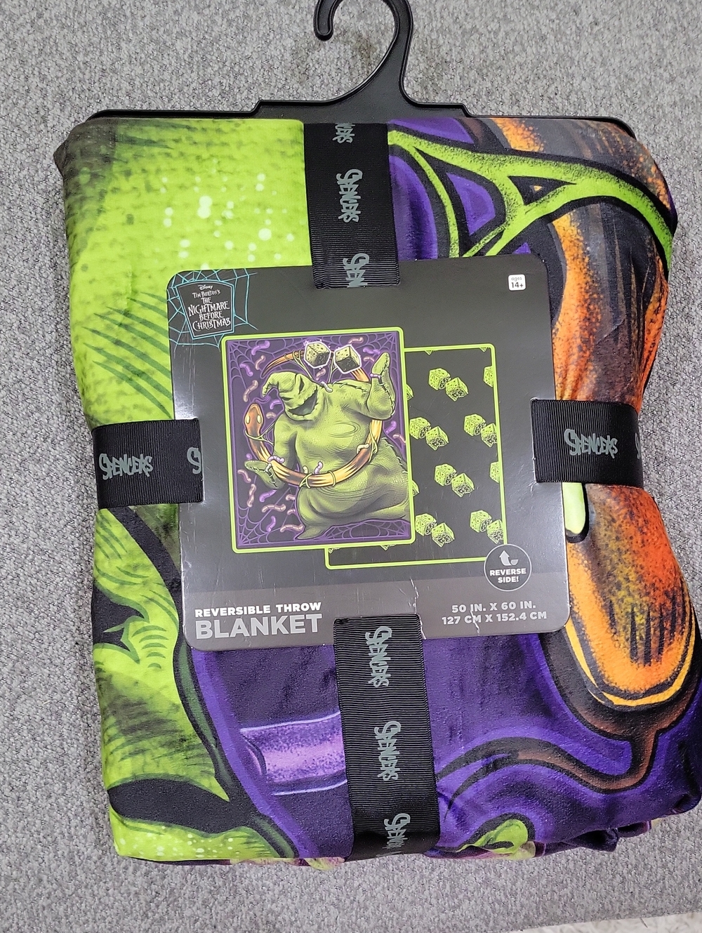 Oogie Boogie Reversible Throw Blanket - Green/Purple